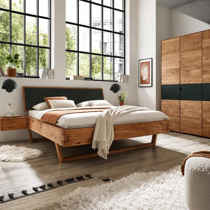 TPT Möbel Farlund Massief Eiken Balkenbed met Bedlades - 180, Maison & Meubles, Chambre à coucher | Lits