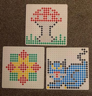 Educo voorbeeld kralenplank vierkant 3 stuks; paddenstoel, s, Boeken, Verzenden, Nieuw