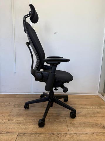 Steelcase Leap V2 Bureaustoel Met Hoofdsteun - Ergonomisch, Verzenden, Zwart, Zo goed als nieuw, Bureaustoel