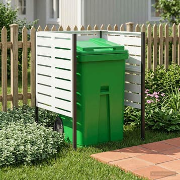 vidaXL Vuilnisbak Scherm 85 x 85 x 113 cm Staal Wit, Tuin en Terras, Verzenden, Nieuw