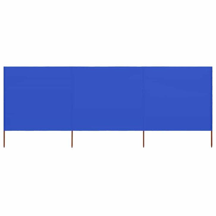 vidaXL Windscherm 3-panelen 400x120 cm stof azuurblauw, Jardin & Terrasse, Parasols, Envoi