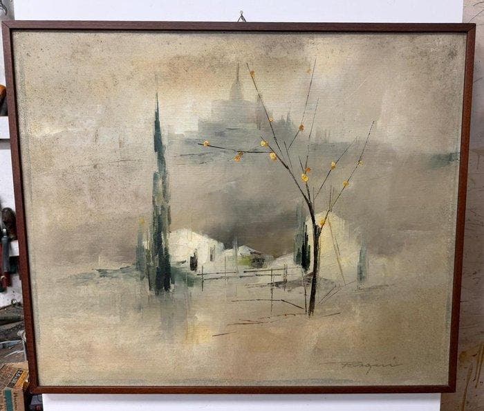 Enzo Pasqui (1920-1998) - Freddo verso Bologna, Antiek en Kunst, Kunst | Schilderijen | Klassiek