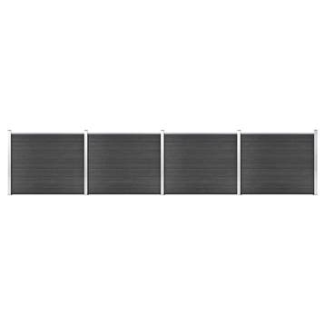 vidaXL Schuttingpanelenset 699x146 cm HKC grijs, Verzenden
