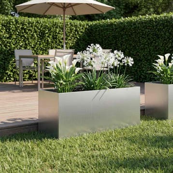 vidaXL Plantenbak zilver 100 x 40 x 40 cm Gegalvaniseerd, Verzenden, Nieuw