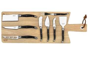 Laguiole - 8x Cheese knives - Wood Serving Board - style de, Antiek en Kunst, Antiek | Keukengerei