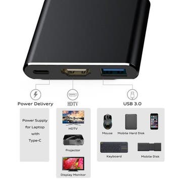 3 in 1 USB-C Hub - Compatibel met Macbook Pro / Air - USB, Verzenden, Nieuw