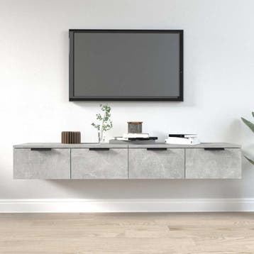 vidaXL Wandkasten 2 st 68x30x20 cm bewerkt hout betongrijs, Verzenden