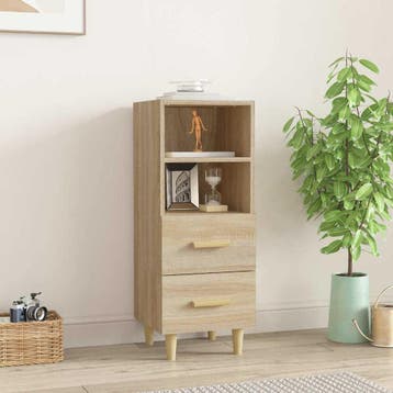 vidaXL Dressoir 34,5x34x90 cm bewerkt hout sonoma, Verzenden, Nieuw