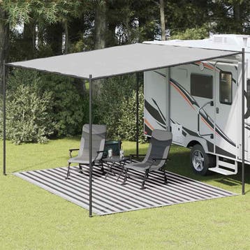 vidaXL Tenttapijt 300x400 cm antracietkleurig en wit, Verzenden, Nieuw