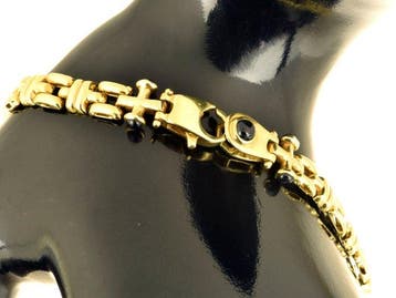 Armband - 18 karaat Geel goud Saffier, Nieuw