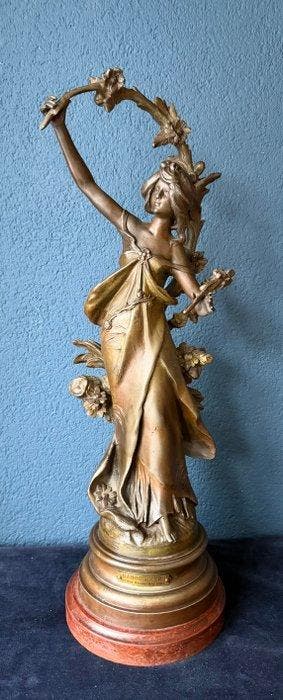 Aug. Moreau (1834 - 1917) - sculptuur, Art Nouveau statue -, Antiquités & Art, Art | Objets design