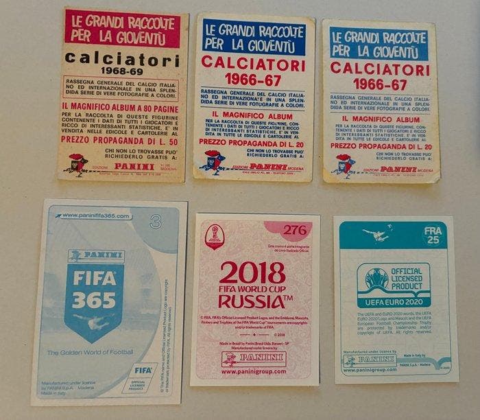 Panini Beckenbauer/Messi/Riva/Mbappé/Etc - 6 Sticker - Good, Verzamelen, Stickers