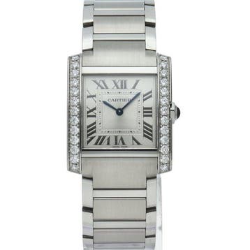Cartier - Tank Française MM Watch with Diamond Bezel -
