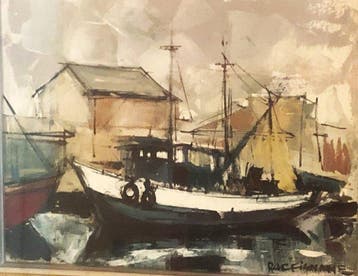 Franco Raffignone (XX) - il porto canale di Cesenatico, Antiek en Kunst