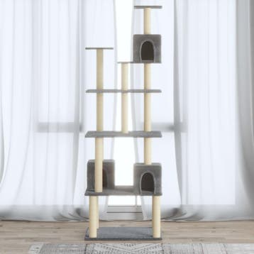 vidaXL Kattenmeubel met sisal krabpalen 188 cm lichtgrijs, Verzenden, Nieuw