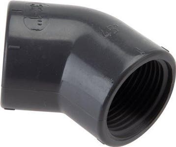 45° L-Koppeling Rp4'' Binnendraad PVC-U 16bar En 1452-3, Doe-het-zelf en Bouw, Verzenden, Nieuw