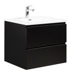 Badkamermeubel Set Angela 60cm Mat Zwart Badmeubel, Verzenden