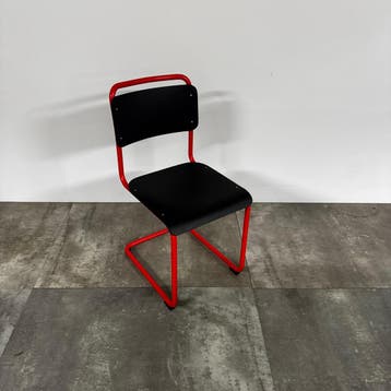 Dutch Originals Eetkamerstoel Gispen 101xl Set Van 6, Verzenden, Zo goed als nieuw, Rood