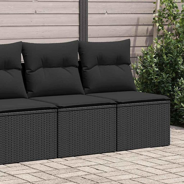 vidaXL 2-delige Loungeset met kussens poly rattan acacia, Jardin & Terrasse, Ensembles de jardin, Envoi