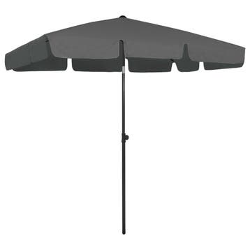 vidaXL Strandparasol 200x125 cm antracietkleurig, Tuin en Terras, Parasols, Verzenden, Nieuw