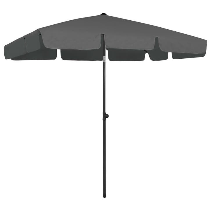 vidaXL Strandparasol 200x125 cm antracietkleurig, Tuin en Terras, Parasols, Nieuw, Verzenden
