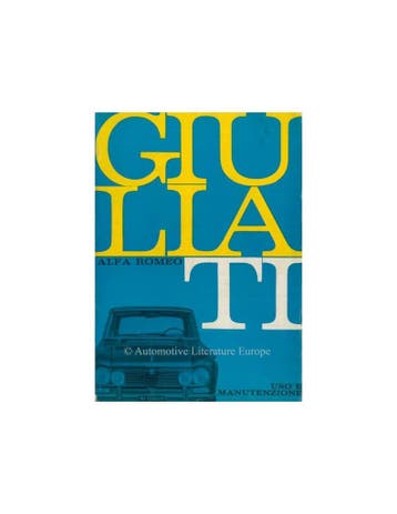 1962 ALFA ROMEO GIULIA TI INSTRUCTIEBOEKJE ITALIAANS, Ophalen of Verzenden