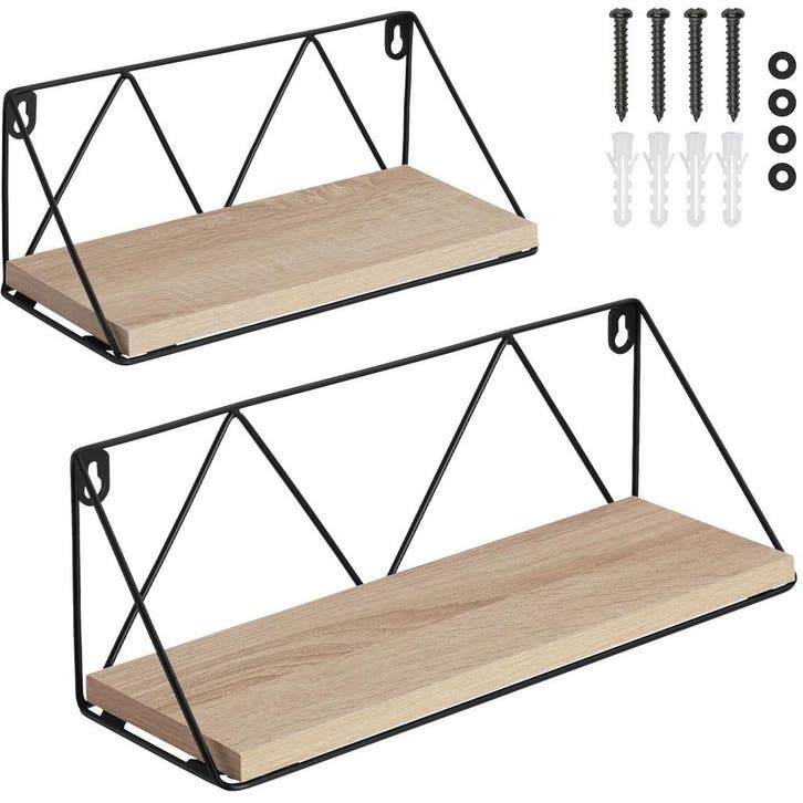 tectake 2 wandplanken Rockport - Industrieel licht hout, eik, Maison & Meubles, Maison & Meubles | Autre, Envoi