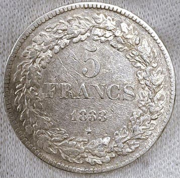 België. Leopold I. 5 Francs 1833 (Zonder minimumprijs)