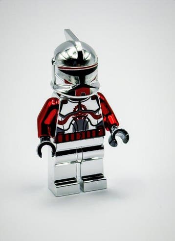 Lego Minifiguur - Star Wars - Chrome Silver Red Commander, Nieuw