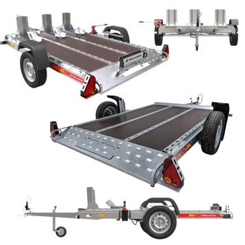 Temared Zakbare Motortrailer + Reservewiel en 1 wielklem, Ophalen