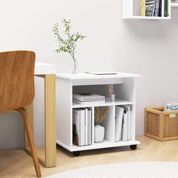 vidaXL Rolkast 60x45x60 cm bewerkt hout wit, Huis en Inrichting, Verzenden, Nieuw