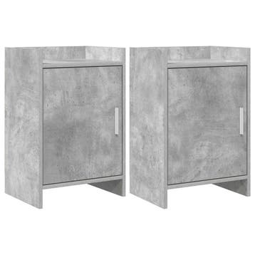 vidaXL Nachttafels 2 st Betongrijs 40 x 30 x 60 cm Bewerkt, Huis en Inrichting, Slaapkamer | Nachtkastjes, Verzenden, Nieuw