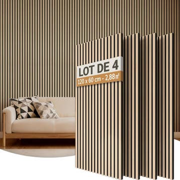4 Panneaux acoustiques bois 120x60cm - Retour - Prix reduit, Maison & Meubles, Verzenden