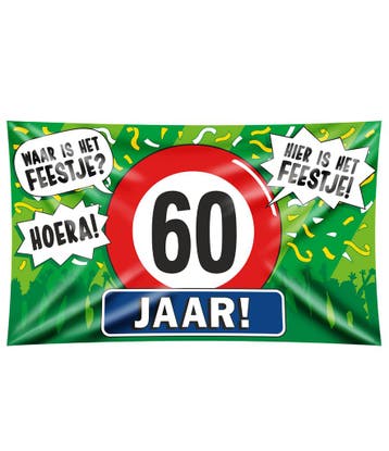 Gevelvlag 60 Jaar 1,5m, Hobby en Vrije tijd, Verzenden, Nieuw