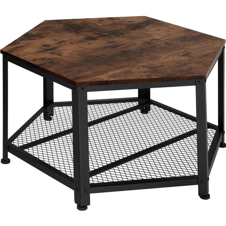 tectake Salontafel Norwich - Industrieel hout donker, rustie, Huis en Inrichting, Tafels | Salontafels, Verzenden