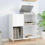 vidaXL Platenkast 84,5x38x89 cm bewerkt hout wit, Verzenden