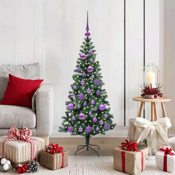 vidaXL Kunststof Voorverlichte Kerstboom Groen 120 cm PVC en, Verzenden