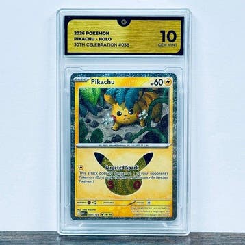 Pokémon Graded card - Pikachu 038 - 30th Anniversary –, Nieuw