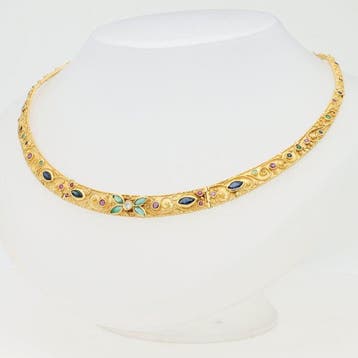 Chaîne - 18 carats Or jaune Diamant (Naturelle) -