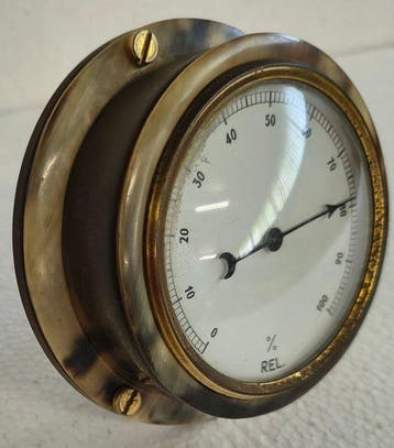 Hygrometer - Verguld messing - Hygrometer in nautische stijl