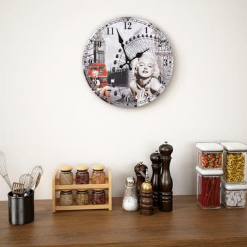 vidaXL Wandklok vintage stijl Marilyn Monroe 30 cm, Verzenden