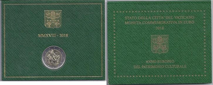 2 € commémorative Vatican Vatikan 2 Euro 2018 Europaeisch, Postzegels en Munten, Munten | Europa | Euromunten, België, Verzenden