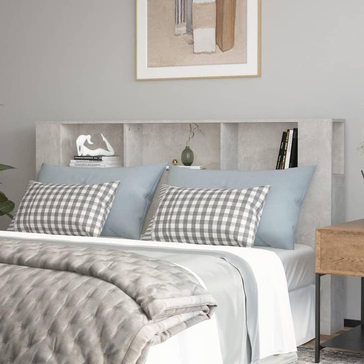vidaXL Hoofdbordkast 180x18,5x104,5 cm betongrijs, Huis en Inrichting, Slaapkamer | Bedden, Nieuw, Verzenden