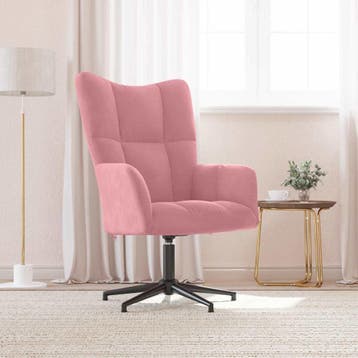 vidaXL Relaxstoel fluweel roze, Verzenden