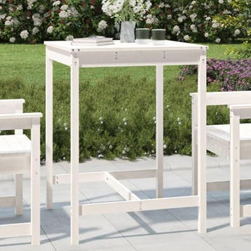 vidaXL Tuintafel 82,5x82,5x110 cm massief grenenhout wit, Verzenden, Nieuw
