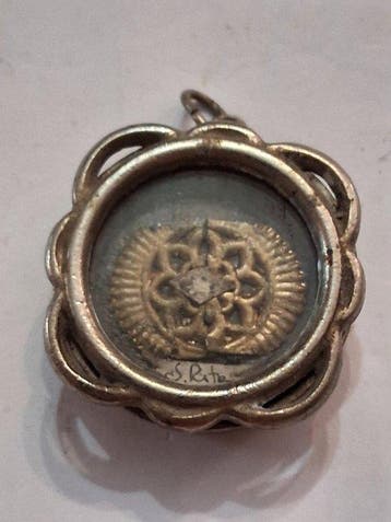 Reliekhouder - Legering, Papier, Textiel, Glas - 20e eeuw -