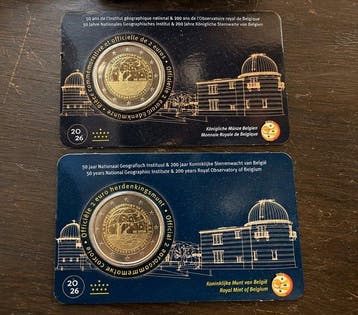 Belgique. 2 Euro 2026 Geographic Institute and Royal