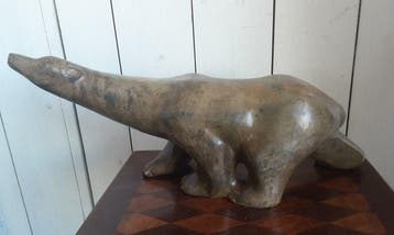 P. Chenet - Figuur - Ijsbeer - 46 cm - Brons, Antiek en Kunst
