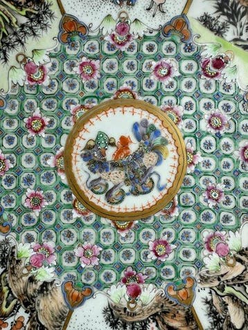 Schotel - Porselein - Zeer groot bord van 48 cm!