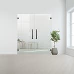 Glazen dubbele binnendeur XL zonder kozijn RVS beslag-Blank, Doe-het-zelf en Bouw, Glas en Ramen, Verzenden, Nieuw